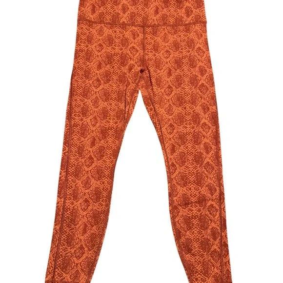 Athleta Ultimate 7/8 Tights Leggings With Stash Pockets Snake Print size M - Picture 2 of 12